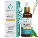 4- in-1 Mullein Drops for Lungs & Gut Health - Liposomal Mullein Leaf Extract, Lecytyna słonecznikowa & Cholina do immunologicznego, Digestive, Allergy & Mucus Relief - Made in USA - 2oz Peppermint