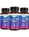 Nested Naturals Luna Kids Sleep Supplement - dla dzieci i dzieci Melatonin Wrażliwy Dorośli - Delikatny Ziołowy Suplement z rumianku, Melatonina, & Valerian - 180 Tabletki do żucia (60 na butelkę)