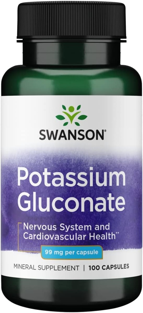 Swanson Potasu (glukonian) 99 Miligramy 100 Kapsułki