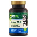 Petnc Natural Care Senior Multi Chewables (60 Count), Daily Dog Multivitamin & Multimineral Support, obejmuje cynku, magnezu, żelaza i więcej, Wspiera ogólne zdrowie, Dla dorosłych psów, Wątroba Flavor