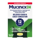Suppressant i Expectorant, Mucinex DM Maksymalna wytrzymałość 12 Hour Tablets, 14ct, 1200 mg Guaifenesin, Relieves zatory klatki piersiowej, Cicho mokry i suchy kaszel, 1 Zalecany lekarz Expectorant OTC