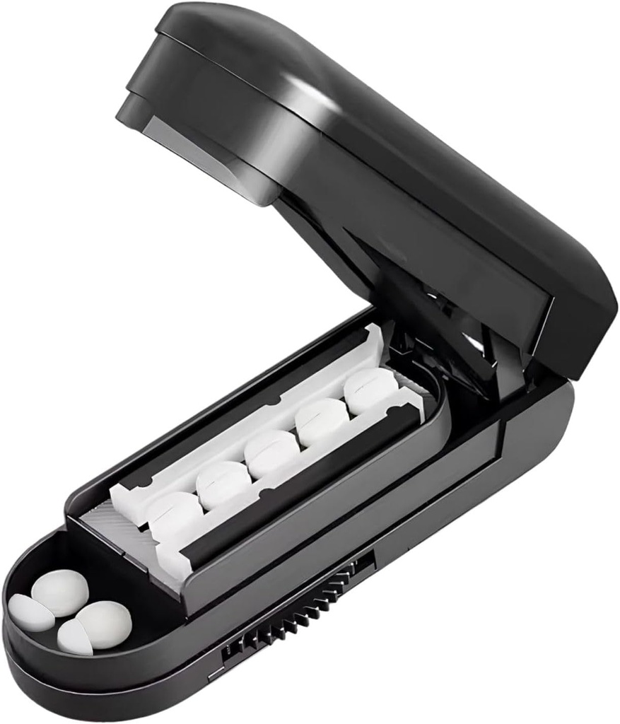 Pill Cutter, Pill Cutter Splitter dla małych i małych tabletek, Cut Pills, Witaminy, Tabletki, Regulowany Pill Cutter dla małych lub dużych tabletek z ukrytym Ostrze ze stali nierdzewnej Sharp, Travel Sized