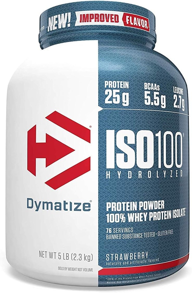 Dymatyzacja ISO100 Zhydrolizowany 100% Białko serwatki Izolat truskawki -- 5 funtów