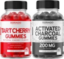 Tart Cherry (90 Gummies) Wsparcie na poziomie kwasu moczowego Potężny przeciwutleniacz z selenu i węgla aktywowanego (60 Gummies) Zdrowy Detox & Cleanse - Utworzony z organicznych łusek kokosowych - USA Made