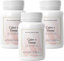Odżywione naturalne - Calm + Sleep Kapsułki do głębokiego odpoczynku & Relaxation z Ashwagandha, Rumianek, Tart Cherry Extract, Passionflower, L- theanine, & Magnez - 180 Kapsułki