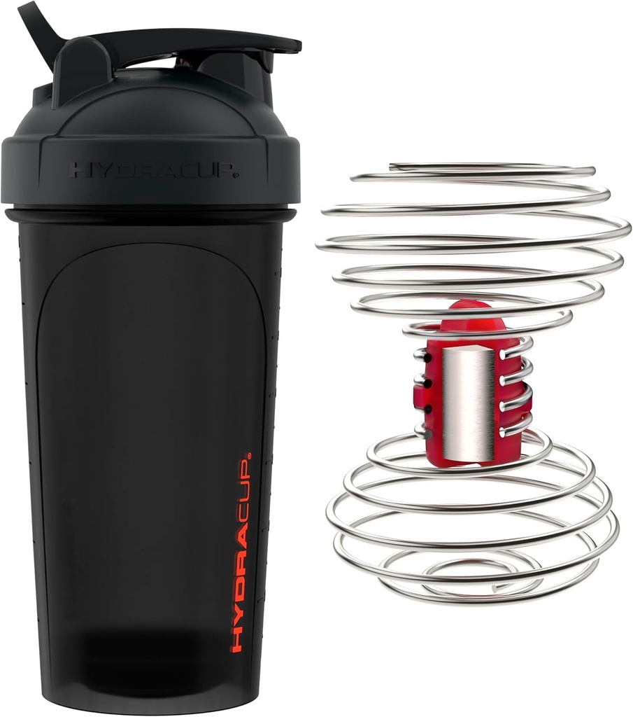 Hydraugh Cup Power Shaker w / Ważona whisky, 28oz - Szybsze mieszanie, Mniej shaking wymagane, Clump- wolna shakes protein, Shaker Cup (Polipropylen, czarny)