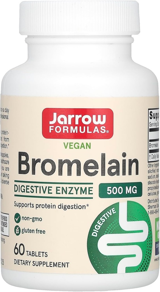 Jarrow Fixas ® Bromelain Tablets, 500 mg Suplement diety do trawienia białka, 60 tabletek, 60 Day Supply