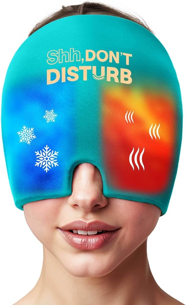 Migrena Relief Cold Cap - wielokrotnego użytku żel Ice Pack Head Wrap na bóle głowy, podpuchnięte oczy, ciśnienie zatokowe, kac - 360 ° kompresja Migrena Hat dla kobiet i mężczyzn - Kap chłodzący dla naprężeń i odprężenia