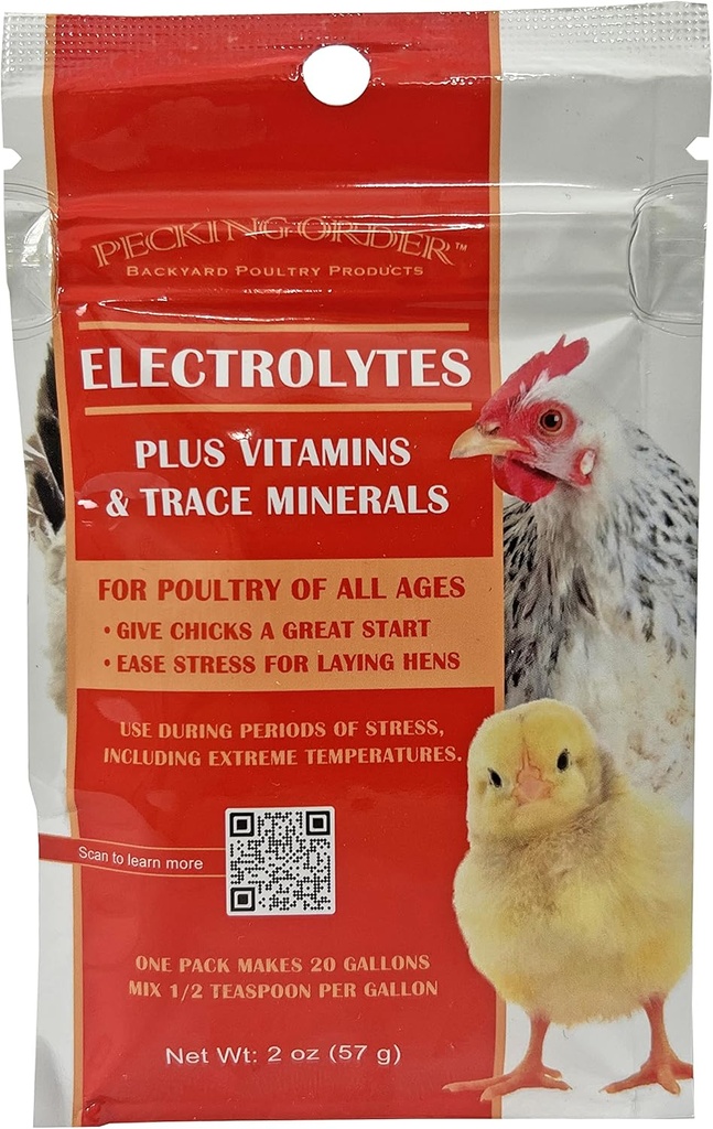 Pecking order Electrolytes Plus witaminy i minerały śladowe dla kurcząt i kurcząt, żółty
