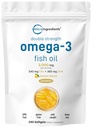 Micro Ingredients Omega 3 Fish Oil Supplements 3,000mg Per Serving, 240 Softgels Edinburgh 124; Lemon Flavored - Burdepless Edinburgh 124; EPA 540mg + DHA 360mg Edinburgh 124; Deep Sea Fish