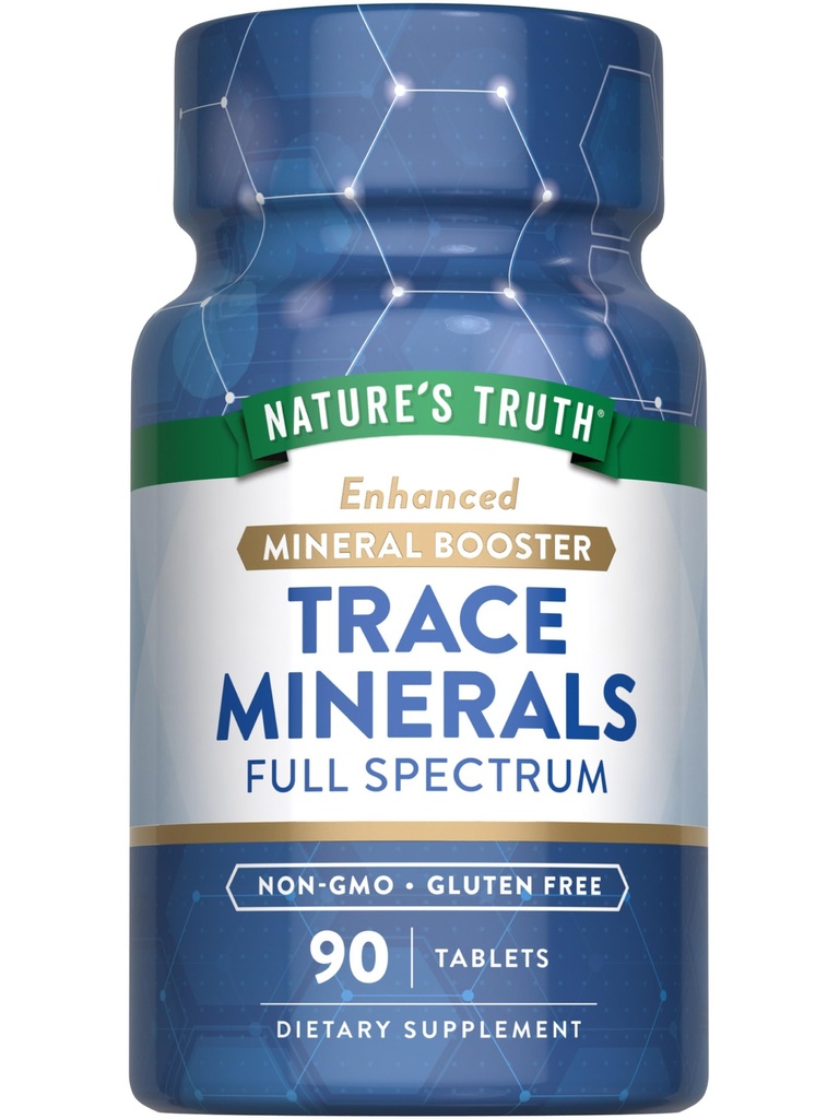 Nature 's Truth Trace Minerals Suplement z jodu 124; 90 Tablets Bird124; Enhanced Mineral Booster 124; Non-GMO & Gluten suplement wolny
