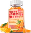 Magnezu wapnia Gummie cynku D3 & B6 & K2,1000mg Gummie wapnia z 300 mg Wsparcie immunologiczne Magnezu dla dorosłych i młodzieży, Bez cukru (60 Count)