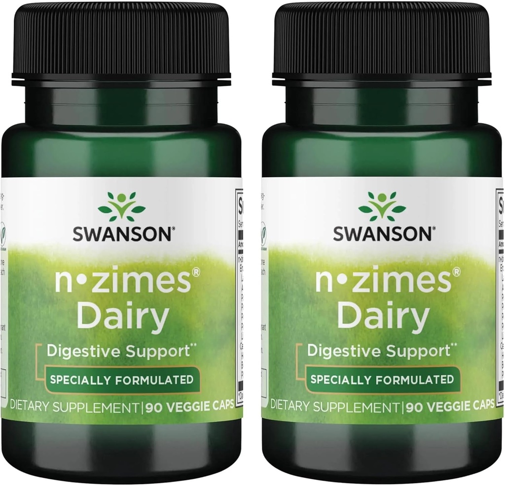 Swanson n- zimes Dairy 90 Veg kapsułki Enzym (2 opakowania)