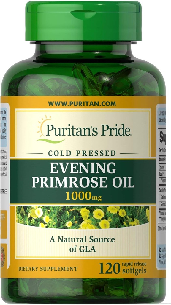 Puritans Pride Wieczór Primrose Oil 1000 Mg Z Gla, 120 Hrabia