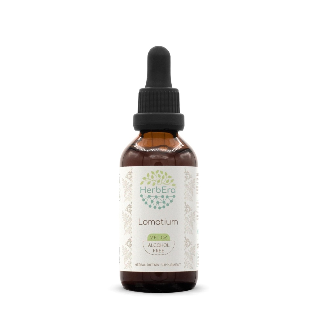Lomatium Alcohol-Free Herbal Extract Tincture, Concentrated Liquid Drops Natural Lomatium Dissectum 2 fl oz