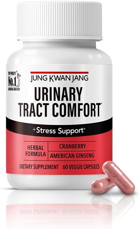 JUNG KWAN JANG Urynary Tract Comfort Formuła z Pacran Cranberry 500mg, American Ginseng 143mg - Urynary Tract Health Supplement Supplement - 60 Kapsułki dla kobiet i mężczyzn