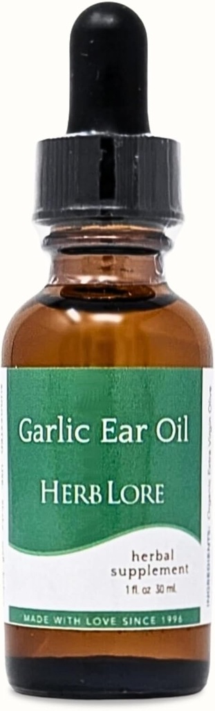 Czosnek krople oleju ucha - koi suche, swędzące lub zatkane uszy dla dzieci i dorosłych - 1 fl oz - Herb Lore