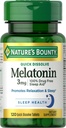 Nature 's Bounty Melatonin, Promotes Relaxation & Sleep, 100% beznarkotykowa pomoc na sen, 3 mg, 120 Szybko rozpuszczone tabletki