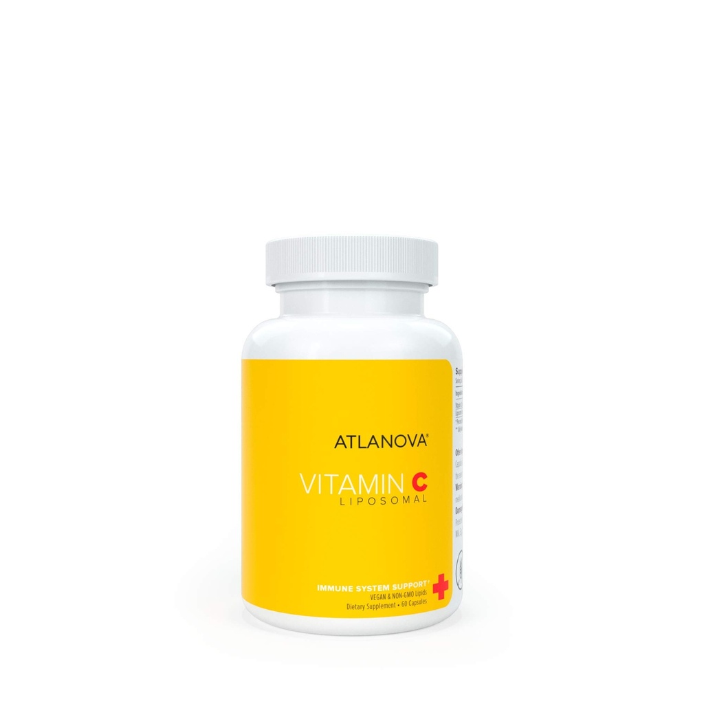 ATLANOVA Prawdziwa witamina liposomalna C 1000mg Kapsułki Wegan Najlepszy Naturalny Non GMO Made in USA Przeciwutleniacz Maksymalny Wchłanianie Wsparcie immunologiczne systemu & Kolagen Booster Liposome Lab Suplement Formuły