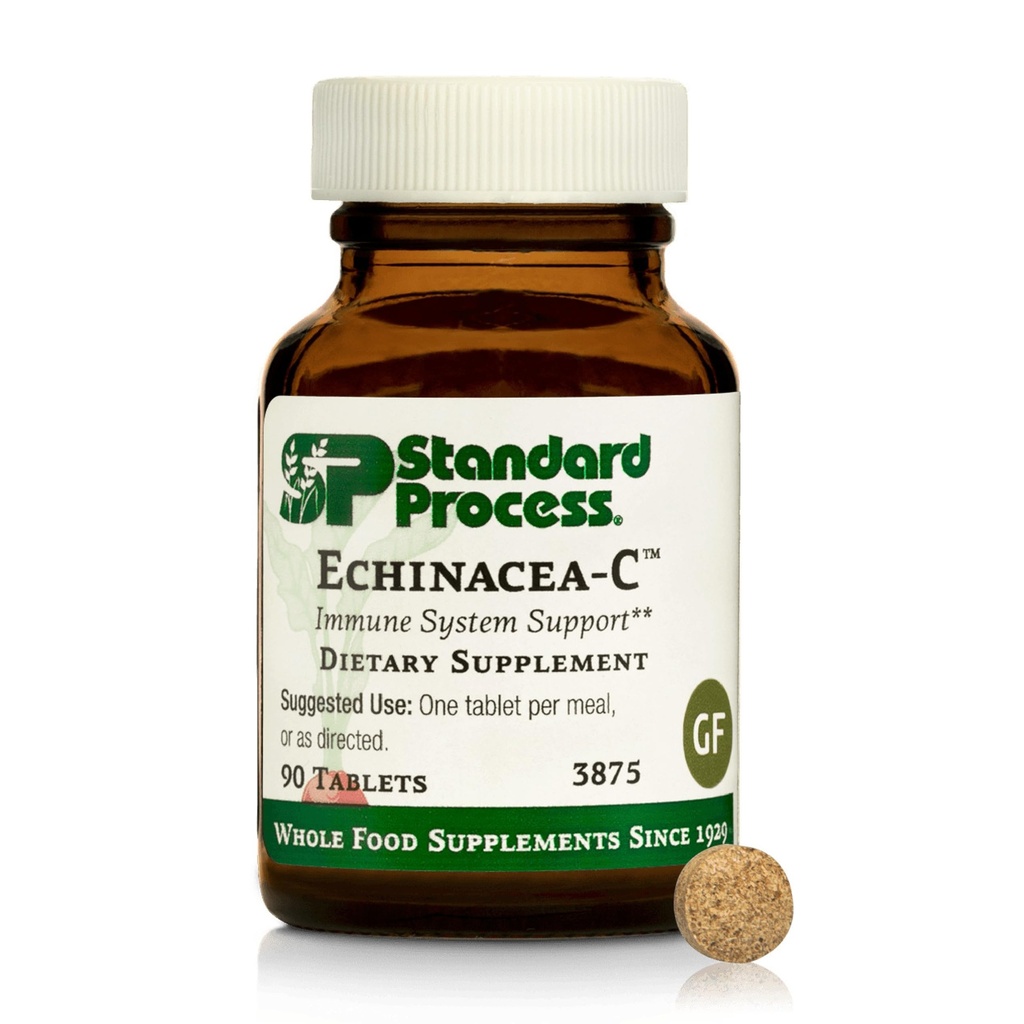 Standardowy proces Echinacea- C - Suplement do wsparcia układu immunologicznego - Oferuje codzienną dawkę witaminy C - bez glutenu, nie nabiału i niesoi - 90 tabletek (90 Servings)