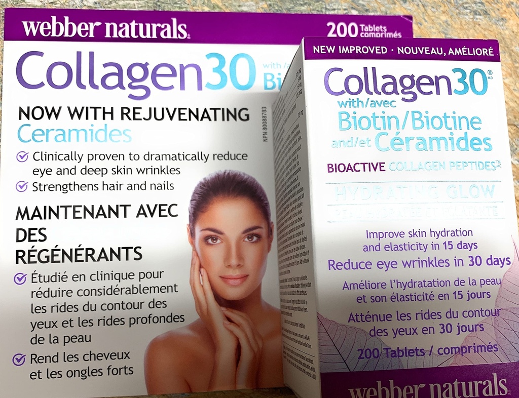 Webber Naturals Collagen 30 z Biotinem i Ceramidami, 200 tabletek