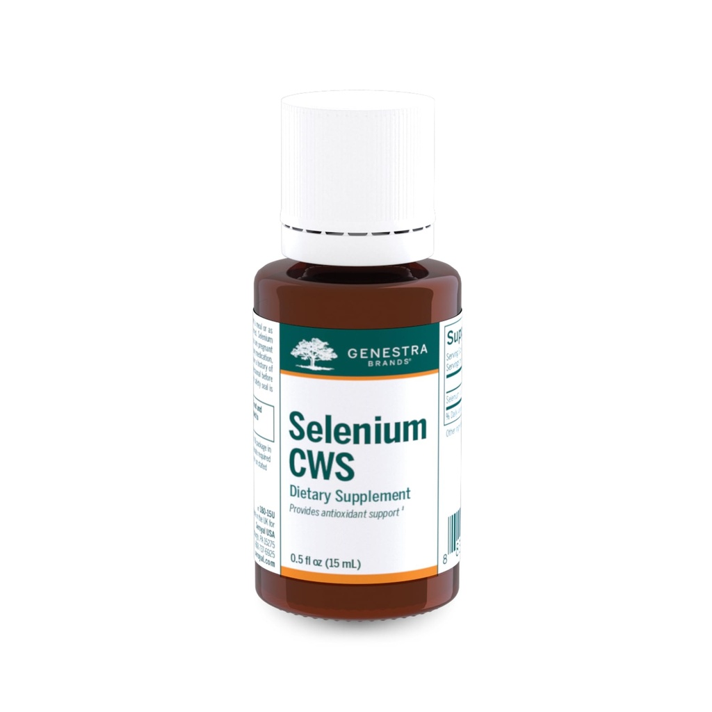 Genestra Brands Selenium CWS 124; przeciwutleniacz odżywczy pomaga chronić przed stresem oksydacyjnym 124; 0,5 fl. oz.