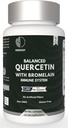 500 mg Quercetin z Bromelain kapsułki: Wsparcie dla układu oddechowego Non-GMO 124; Gluten wolny 124; Wspiera ogólne zdrowie i dobre samopoczucie (60 kapsułek)