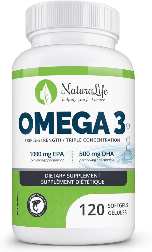 Potrójne siły Omega 3 Kapsułki oleju rybnego 124; Wysoka EPA & DHA