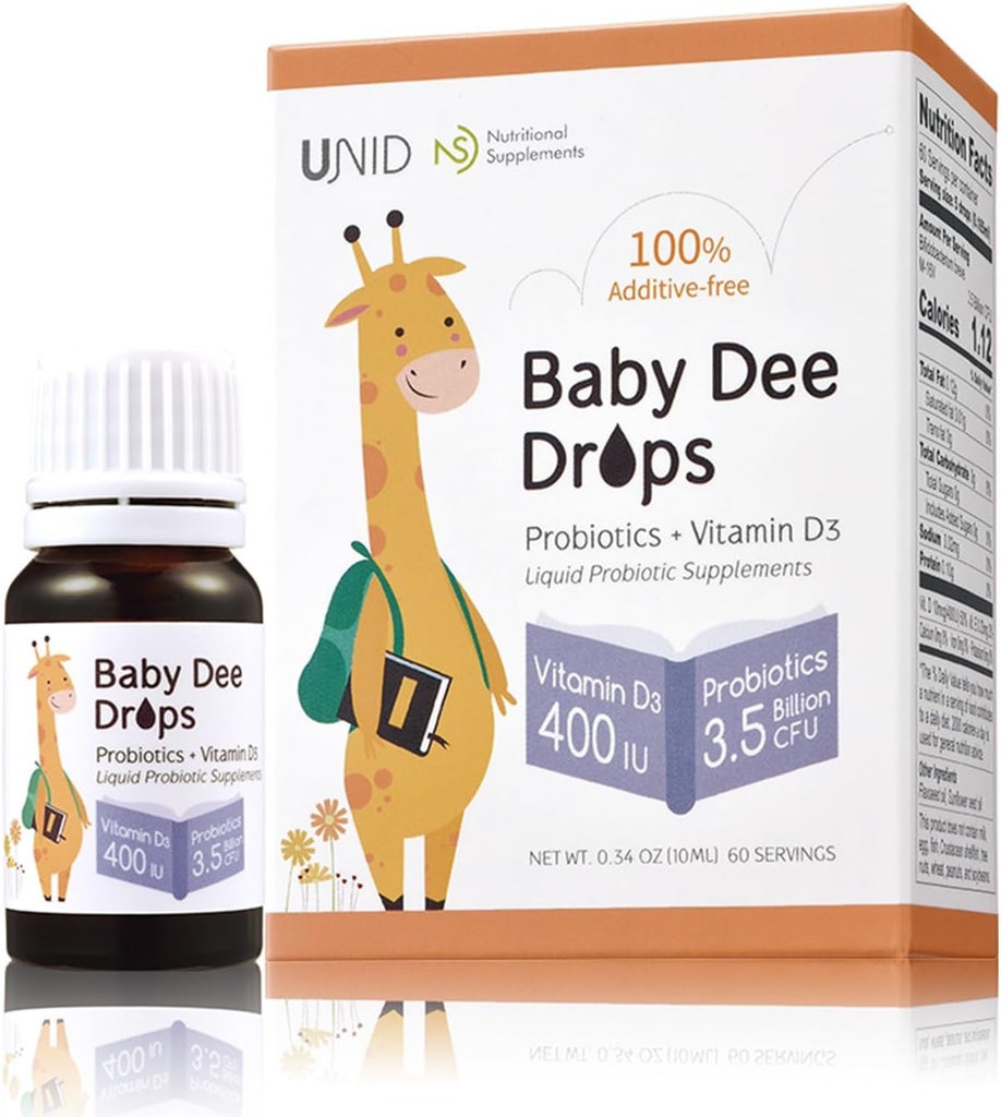 Probiotyki BabyDee Drops (3,5 Miliona CFU) + witamina D3 (400 j.m.)