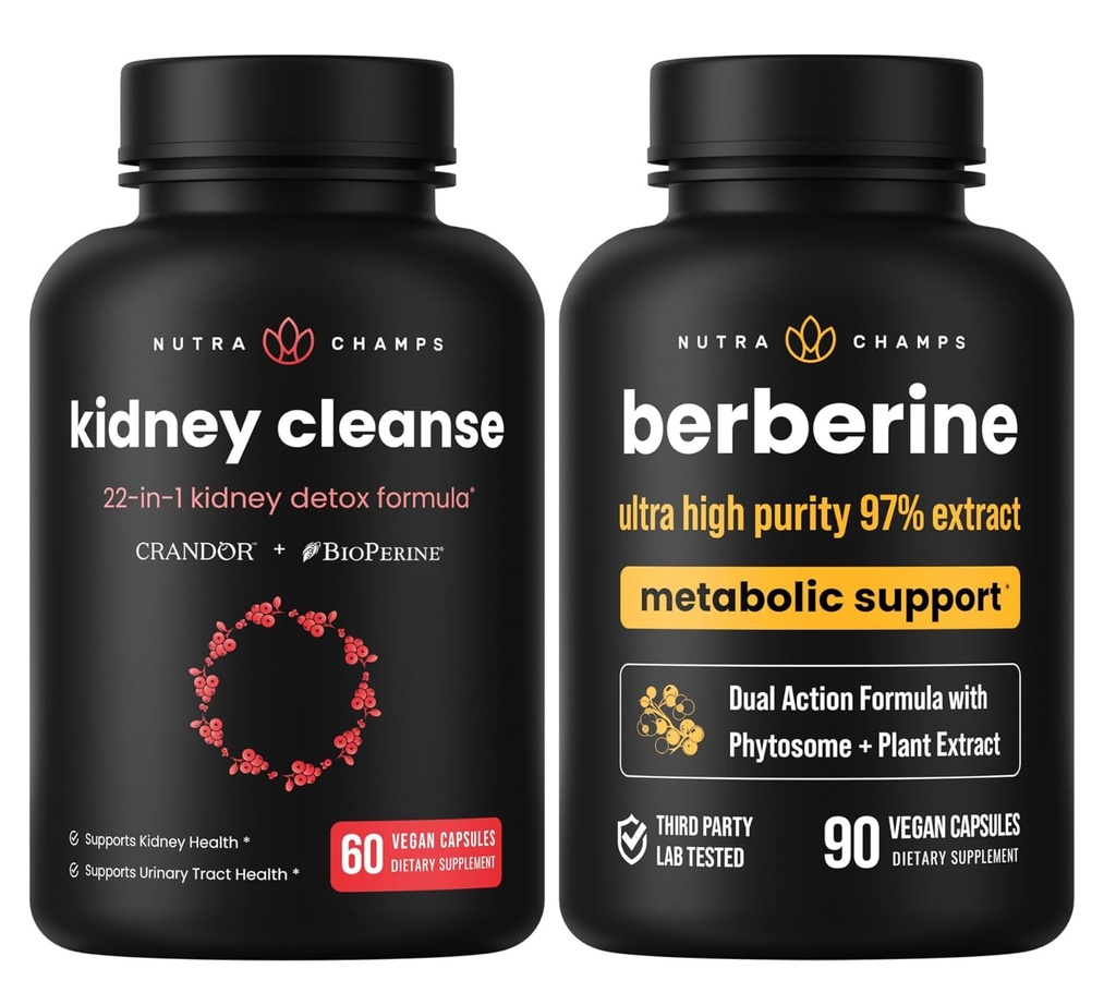 NutraChamps Complete Nurney Health: Berberine & Nurney Cleanse Duo