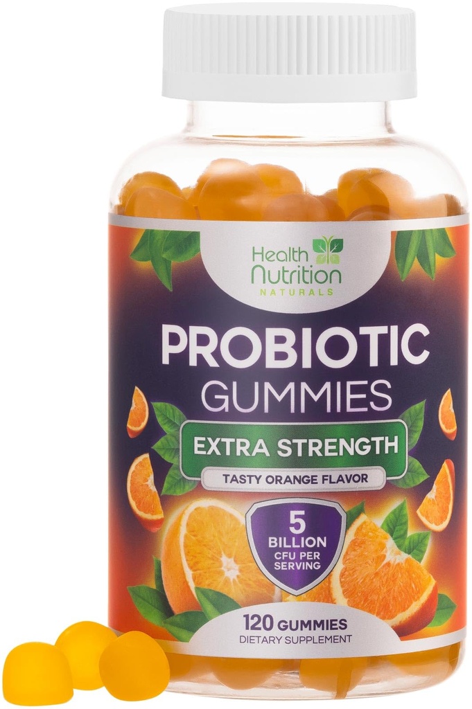 Probiotyczne Gummies 5 Miliard CFU - Różnorodne Probiotyczne Cieśniny do Żywieniowego Zdrowia i Gut Support Gummy dla Kobiet, Mężczyźni, & Dzieci, Daily Probiotics Supplement for Immune Support, Non-GMO, Wegan, 120 Gummies