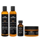 Zestaw do pielęgnacji brody na żywo - Wash, Conditioner, Butter and Oil - Made in the USA with All- Natural Ingredients - Mens Groom Set Agregates 124; 1880 Scent - Bourbon, Bitters, Citrus