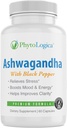 Organiczne Ashwagandha Kapsułki z Black Pepper, Wspiera Hormony, Non-GMO, Gluten- Free, Wegan, Naturalne, 60 Kapsułki