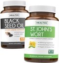 Black Seed Oil & St. John's Wort (1-Month Supply) Serene Blend Bundle of Black Seed Oil (60 Capsules) Cold-Pressed Nigella Sativa & St. John's Wort (60 Capsules) with Powerful 900mcg Hypericin