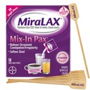 MiraLAX Delikatne zaparcia Relief Laxative Powder, Stool Softener z PEG 3350, Brak ostrych skutków ubocznych, Pojedyncza dawka Mix- W Pax z mieszającymi mieszadłami, Pakiet podróżny, 10 Dawka