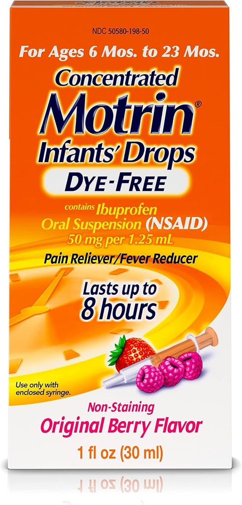 Motrin Noworodki skoncentrowane płynne leki krople z Ibuprofen, Berry, 1 fl. oz