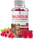 Glucynian magnezu Gummie, Suplement magnezu, Glicynian magnezu, Witamina C, D, B12, CoQ10, do uspokajania nastroju i mięśni, Sen, dla dorosłych, 60 Gumiaki