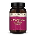 Dr Mercola D- Mannose i ekstrakt żurawinowy, 30 Służenia (60 Kapsułki), Suplement diety, Wspiera Trakt moczowy zdrowia, Non-GMO