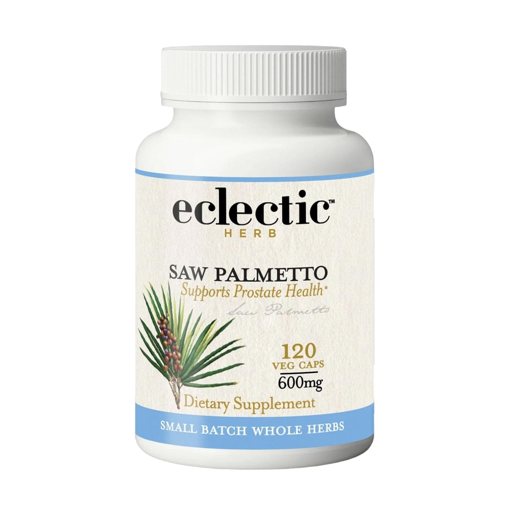 Eclectic Herb - Saw Palmetto kapsułki 124; Urynary Tract & Prostate Health Supplement dla mężczyzn 124; Supports Mężczyzna Zdrowie 124; Non- GMO, Wegan, Gluten Free (120 CT Budapeszt 124; 600 mg)