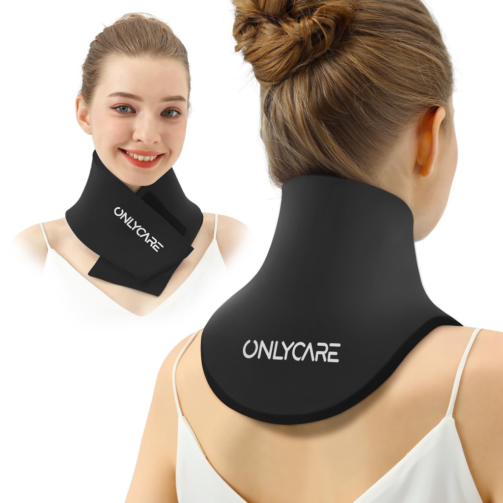 ONLYCARE Neck Ice Pack Pack Wrap żel - Zmodernizowane opakowania lodu na szyi wielokrotnego użytku, Gorące i zimne kompresja, Ulga bólu, Opuchlizna, Szprychy, Ciśnienie biurowe