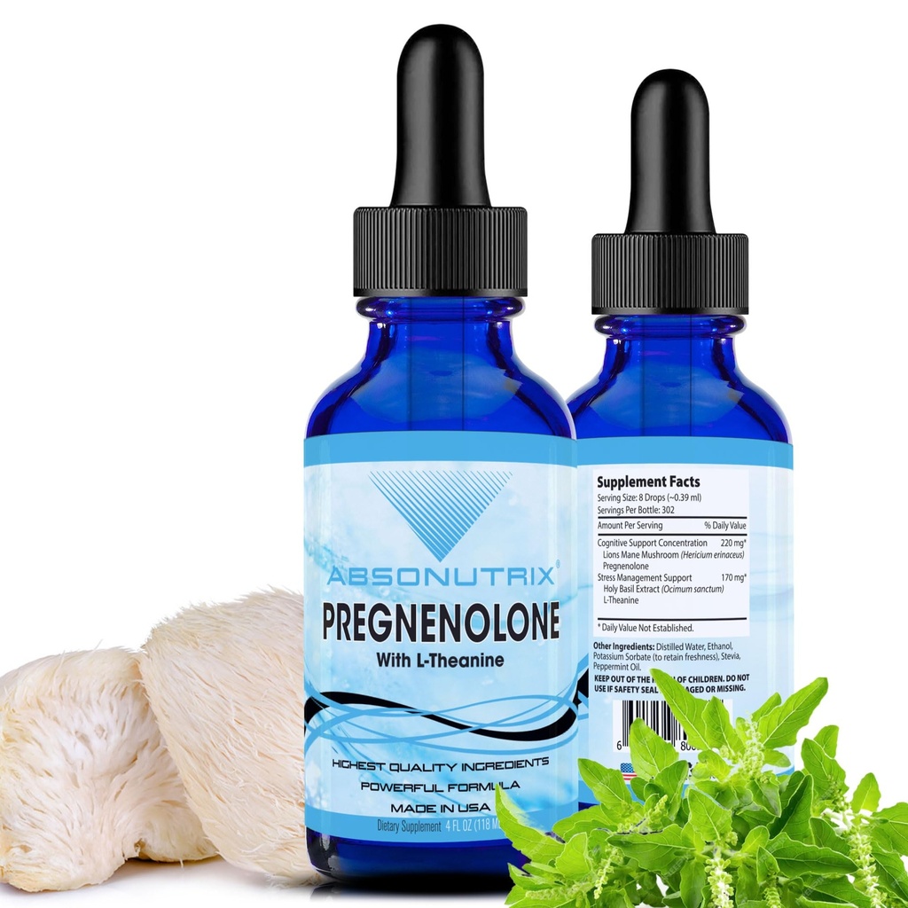 Absonutrix w ciąży z L- Theanine Advanced Formula 390 mg, 4 Oz Liquid, 302 Servings, Made in USA, Szybka absorpcja, Jakość składników mocnych, Non-GMO, GMP Certified Facility