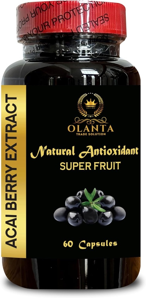 Ekstrakt ACAI Berry - Suplement przeciwutleniający, Suplement Anti Aging Acai Berry Extract, System immunologiczny Acai Supertruit - 1 Butelka 60 Kapsułki