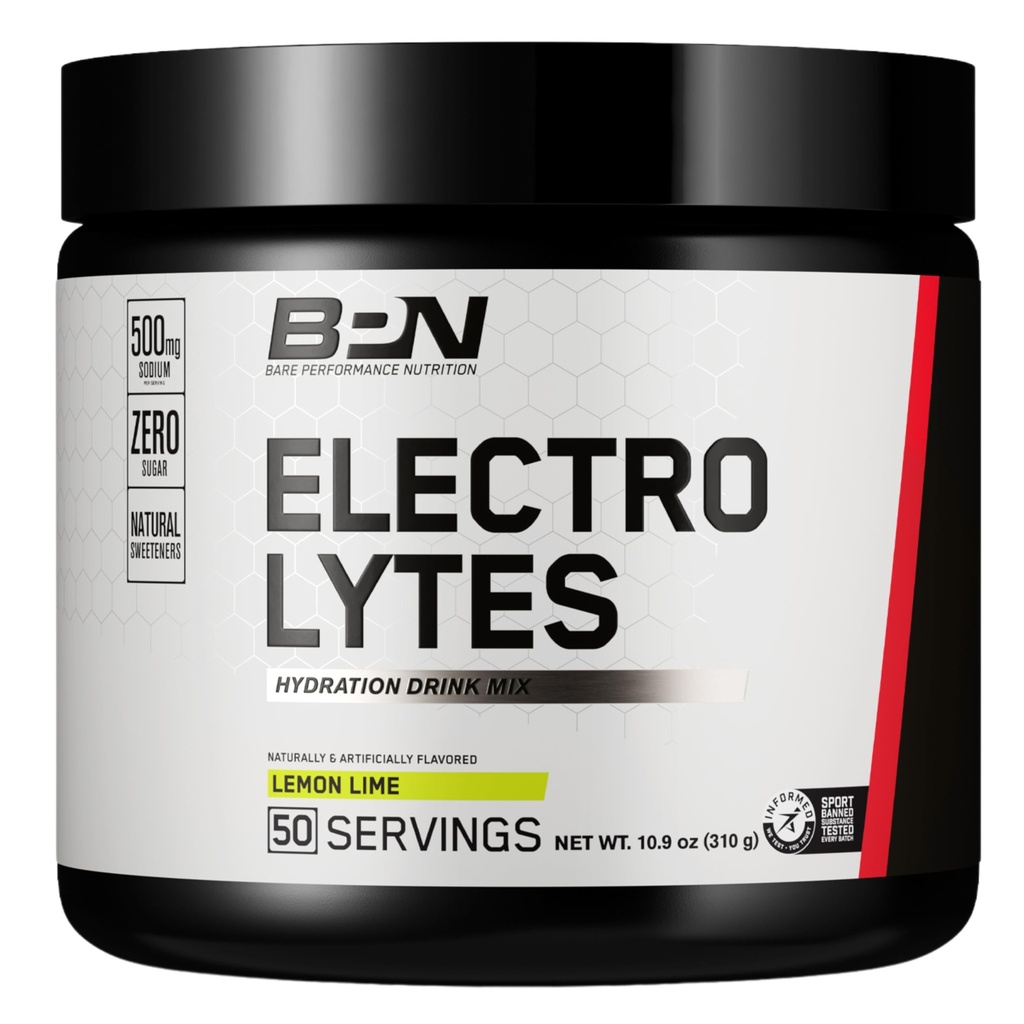 BPN Electrolytes Hydration Drink Mix 124; Proszek bez cukru Electrolyte 124; 500 mg sodu na podawanie 124; Naturalnie słodzone 124; Limonka cytrynowa, 50 Służenie