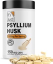Po prostu! - Pyllium Husk, Dietetyczny Fiber Supplement, Kapsułki Veggie, 1500mg Per Serving, 150ct Butelka (150 Count)