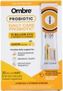 Ombre Daily Care Probiotic Powder - Prebiotyki i Probiotyki dla kobiet, mężczyzn i dzieci - Szybkie rozpuszczanie proszku Promotes Digestive Health & Ogólne Wellness - 12 Miliard CFU - Lemon Flavor, 30 Pakiety
