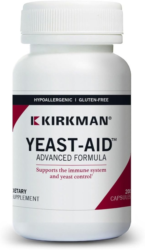 Kirkman - Yeast Aid Advanced Formuła - 200 Kapsułki - Wsparcie dla Yeast Control - Wsparcie układu immunologicznego - Hipoalergiczne