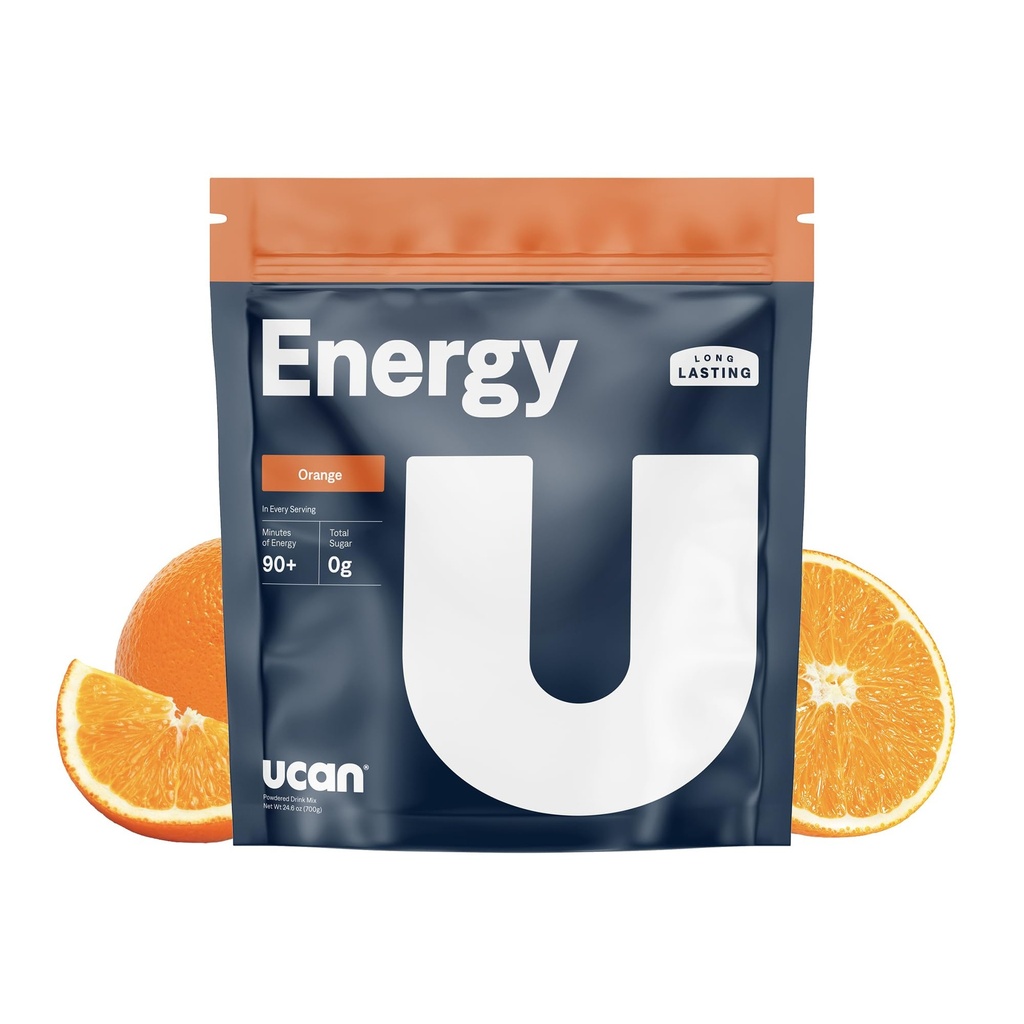 UCAN Energy Powder, Tropikalna pomarańcza, Keto, Bezcukrowe ćwiczenia przed- i post dla mężczyzn i kobiet, Non-GMO, Wegan, Gluten- Free, Wielki dla biegaczy, Gim- Goers i sportowców wysokiej wydajności (28 Służenie, 24.6oz)