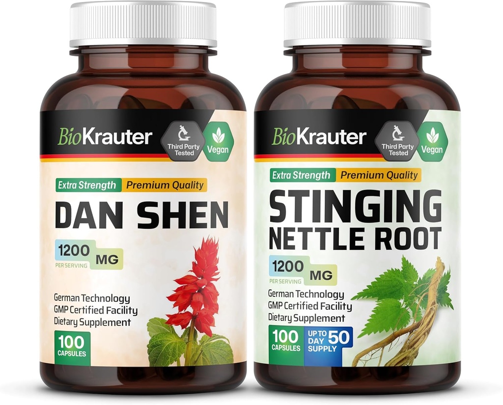 BIO KRAUTER Dan Shen 100 Kapsułki i Stinging Nettle 100 Kapsułki