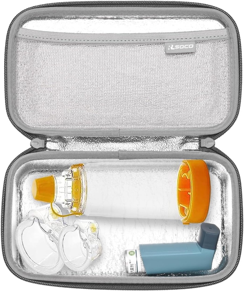 RLSOCO walizka nośna dla Astmy Inhaler dla dzieci i dorosłych, Inhaler Spacer Case dla urządzenia, maski i innych akcesoriów (tylko przypadku)