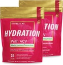 Esencjonalny zestaw nawadniania pierwiastków - Ogórki arbuzowe - Ogórki z elektrolitów w proszku bez cukru - Mieszanka nasączona elektrolitem - Superior Hydration with ACV & Witamina C - 50 Pakiety do kleju